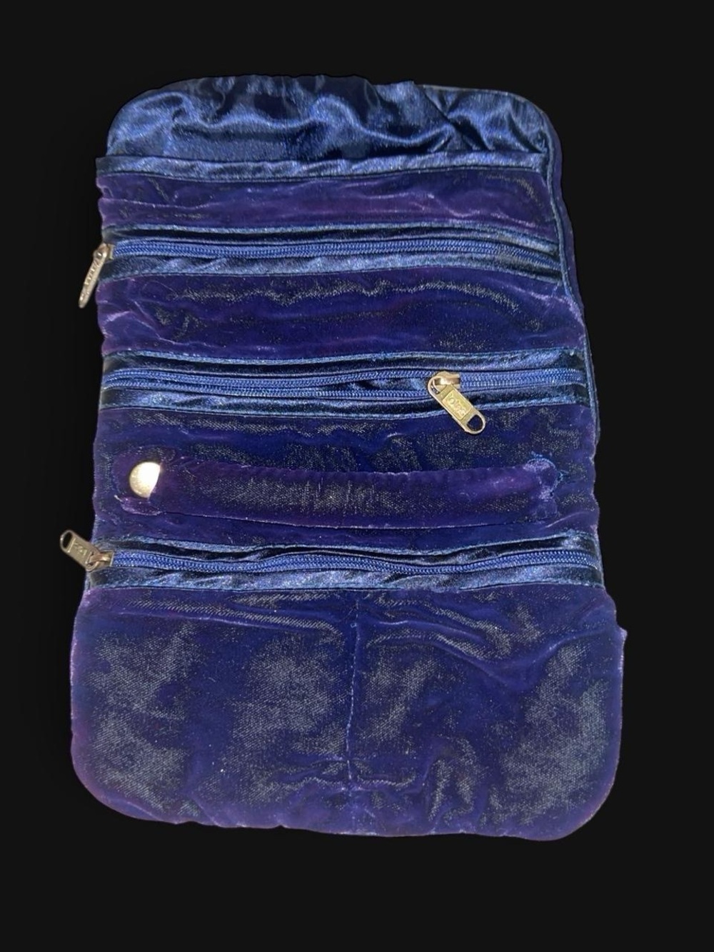 totes Velvet Multi-Zip Jewelry Pouch - Purple